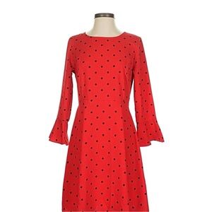 Old Navy Red Long Sleeve Polka Dot Dress